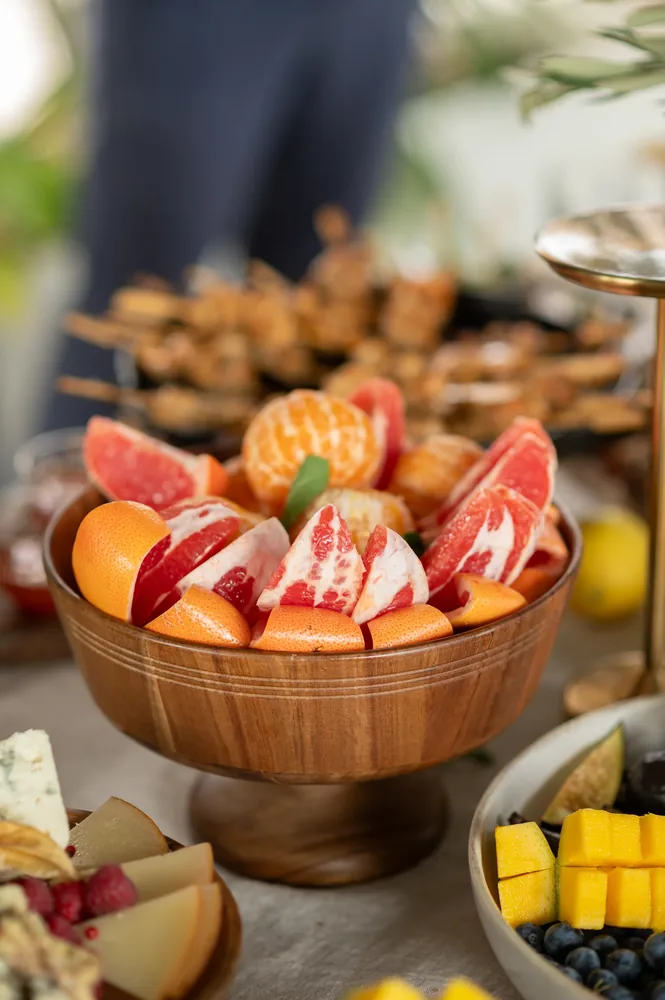 Fruit and cheese for a celebration